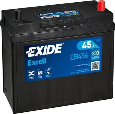 Exide EB456 - Стартерная аккумуляторная батарея, АКБ autospares.lv