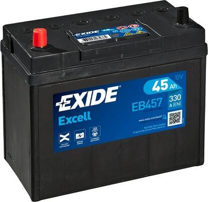 Exide EB457 - Стартерная аккумуляторная батарея, АКБ autospares.lv