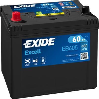 Exide EB605 - Стартерная аккумуляторная батарея, АКБ autospares.lv