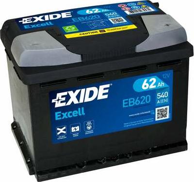 Exide EB620 - Стартерная аккумуляторная батарея, АКБ autospares.lv