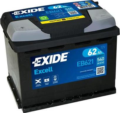 Exide EB621 - Стартерная аккумуляторная батарея, АКБ autospares.lv