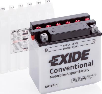 Exide EB16B-A - Стартерная аккумуляторная батарея, АКБ autospares.lv