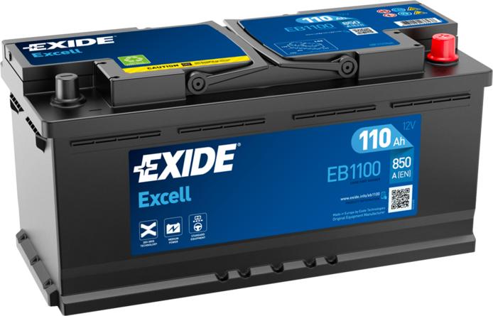 Exide EB1100 - Стартерная аккумуляторная батарея, АКБ autospares.lv