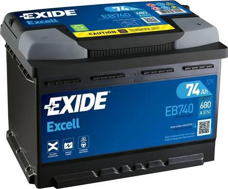 Exide EB740 - Стартерная аккумуляторная батарея, АКБ autospares.lv