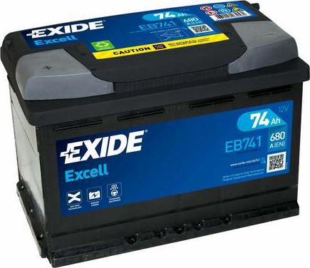 Exide EB741 - Стартерная аккумуляторная батарея, АКБ autospares.lv