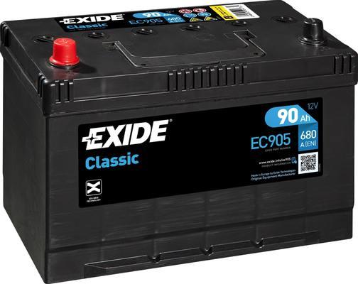 Exide EC905 - Стартерная аккумуляторная батарея, АКБ autospares.lv