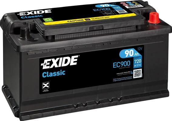 Exide EC900 - Стартерная аккумуляторная батарея, АКБ autospares.lv