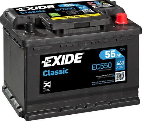 Exide EC550 - Стартерная аккумуляторная батарея, АКБ autospares.lv