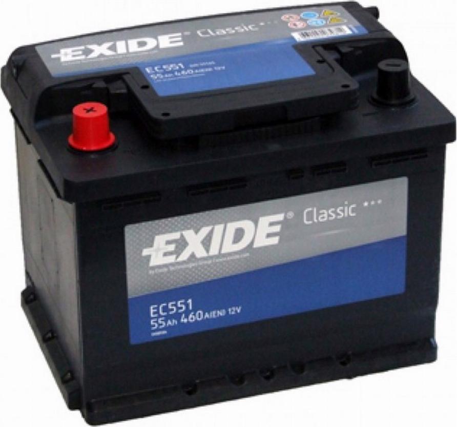 Exide EC551 - Стартерная аккумуляторная батарея, АКБ autospares.lv