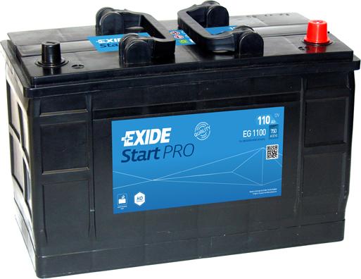 Exide EG1100 - Стартерная аккумуляторная батарея, АКБ autospares.lv