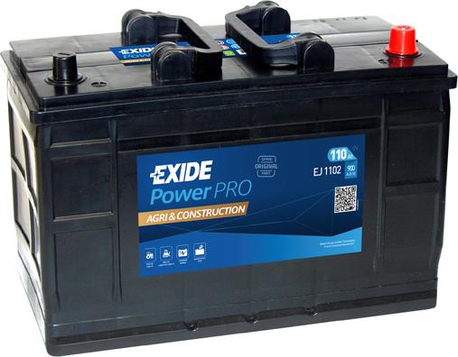 Exide EJ1102 - Стартерная аккумуляторная батарея, АКБ autospares.lv