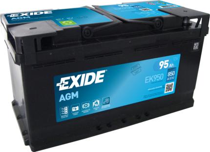 Exide EK950 - Стартерная аккумуляторная батарея, АКБ autospares.lv