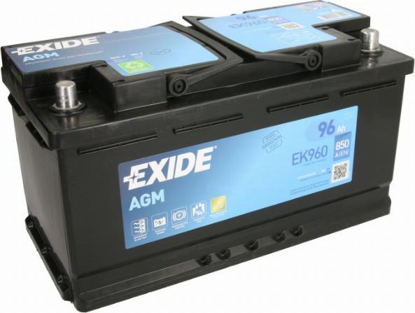 Exide EK960 - Стартерная аккумуляторная батарея, АКБ autospares.lv