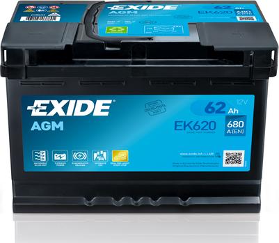 Exide EK620 - Стартерная аккумуляторная батарея, АКБ autospares.lv