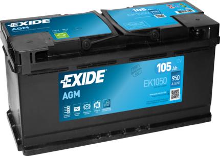 Exide EK1050 - Стартерная аккумуляторная батарея, АКБ autospares.lv