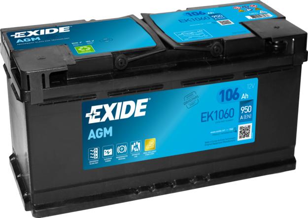 Exide EK1060 - Стартерная аккумуляторная батарея, АКБ autospares.lv