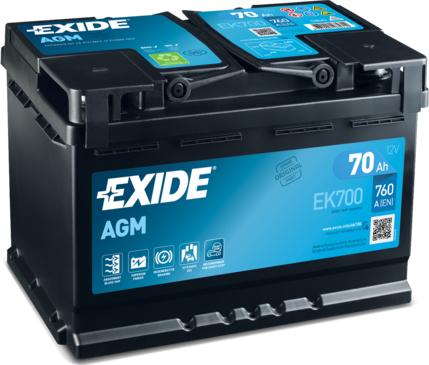 Exide EK700 - Стартерная аккумуляторная батарея, АКБ autospares.lv