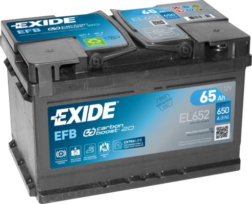 Exide EL652 - Стартерная аккумуляторная батарея, АКБ autospares.lv