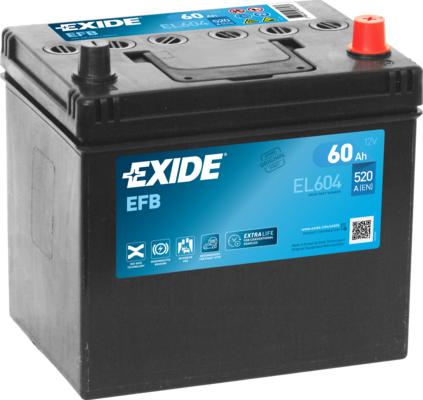Exide EL604 - Стартерная аккумуляторная батарея, АКБ autospares.lv
