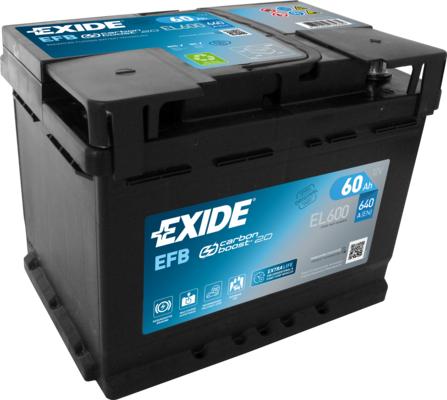Exide EL600 - Стартерная аккумуляторная батарея, АКБ autospares.lv