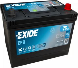 Exide EL754 - Стартерная аккумуляторная батарея, АКБ autospares.lv