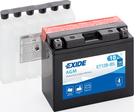 Exide ET12B-BS - Стартерная аккумуляторная батарея, АКБ autospares.lv