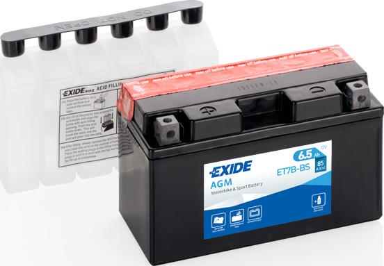 Exide ET7B-BS - Стартерная аккумуляторная батарея, АКБ autospares.lv