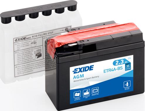 Exide ETR4A-BS - Стартерная аккумуляторная батарея, АКБ autospares.lv