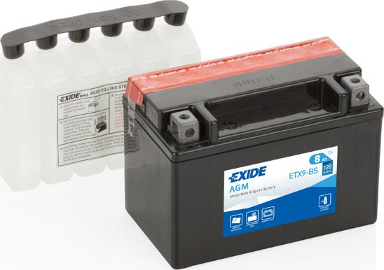 Exide ETX9-BS - Стартерная аккумуляторная батарея, АКБ autospares.lv