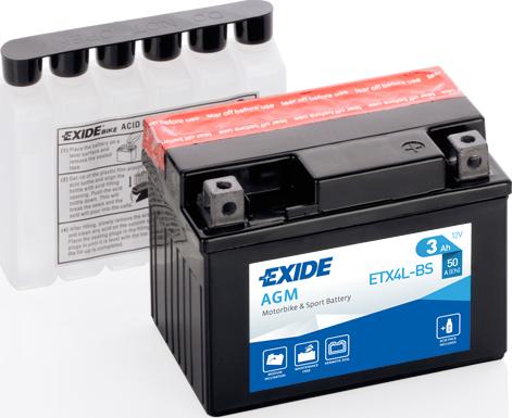 Exide ETX4L-BS - Стартерная аккумуляторная батарея, АКБ autospares.lv