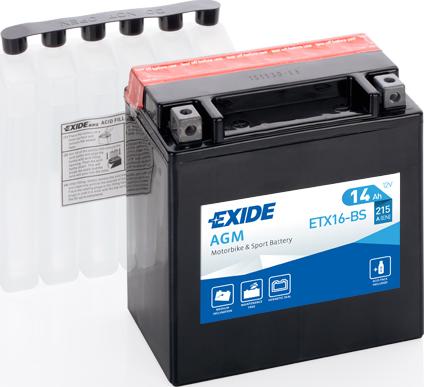 Exide ETX16-BS - Стартерная аккумуляторная батарея, АКБ autospares.lv
