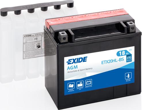 Exide ETX20HL-BS - Стартерная аккумуляторная батарея, АКБ autospares.lv