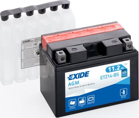 Exide ETZ14-BS - Стартерная аккумуляторная батарея, АКБ autospares.lv