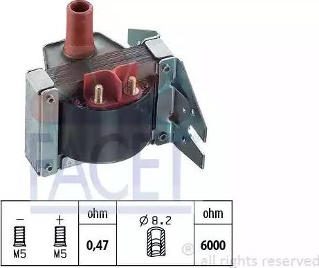 FACET 9.6072 - Катушка зажигания autospares.lv