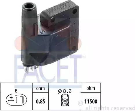 FACET 9.6129 - Катушка зажигания autospares.lv