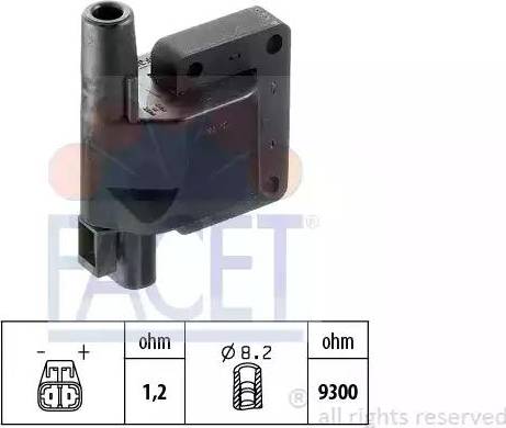 FACET 9.6121 - Катушка зажигания autospares.lv