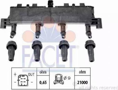 FACET 9.6370 - Катушка зажигания autospares.lv