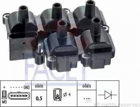 FACET 9.6293 - Катушка зажигания autospares.lv