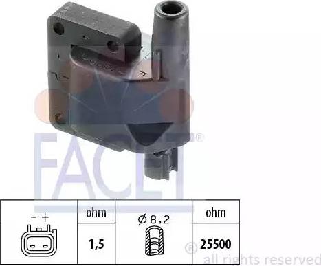 FACET 9.6269S - Катушка зажигания autospares.lv