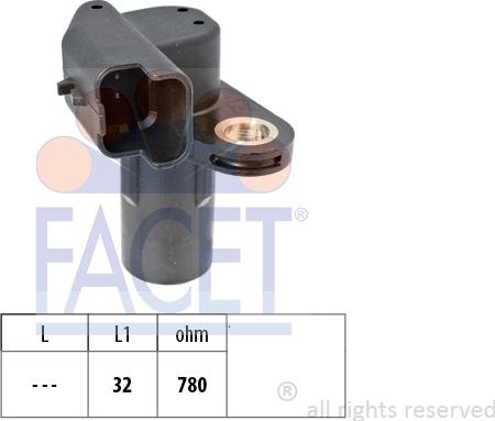 FACET 9.0553 - Датчик импульсов, коленвал autospares.lv