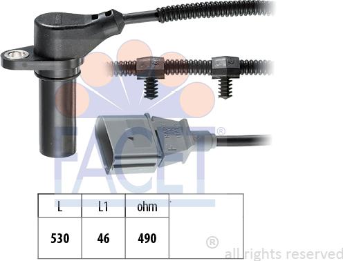 FACET 9.0504 - Датчик импульсов, коленвал autospares.lv