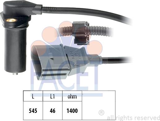 FACET 9.0295 - Датчик импульсов, коленвал autospares.lv