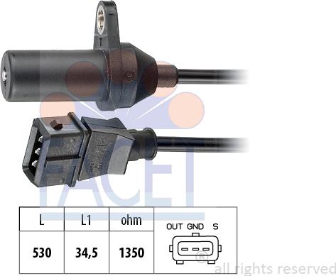 FACET 9.0265 - Датчик импульсов, коленвал autospares.lv