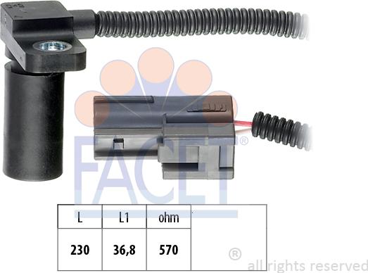 FACET 9.0233 - Датчик частоты вращения, автоматическая коробка передач autospares.lv