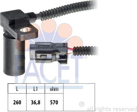 FACET 9.0232 - Датчик частоты вращения, автоматическая коробка передач autospares.lv