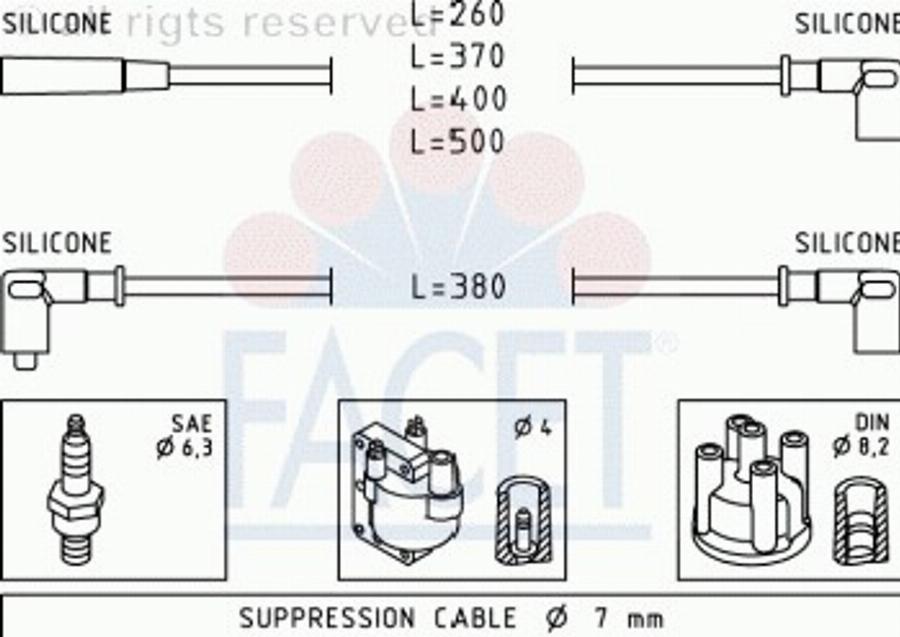 FACET 49375 - Комплект проводов зажигания autospares.lv