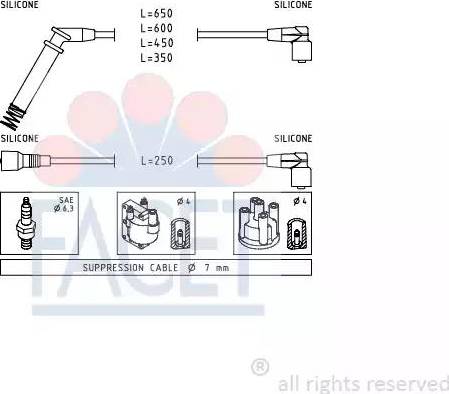 FACET 4.7195 - Комплект проводов зажигания autospares.lv