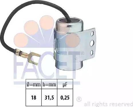 FACET 0.0612 - Конденсатор, система зажигания autospares.lv