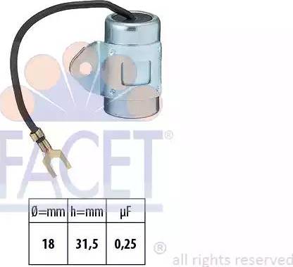 FACET 0.0392 - Конденсатор, система зажигания autospares.lv