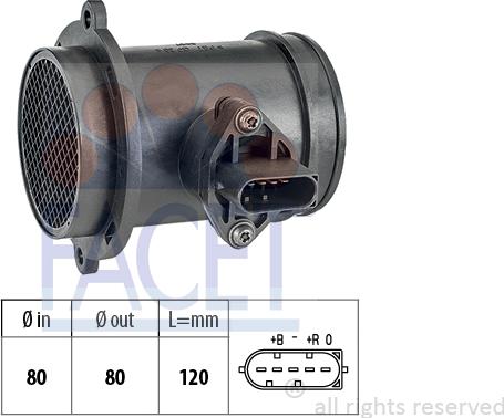 FACET 10.1443 - Датчик потока, массы воздуха autospares.lv